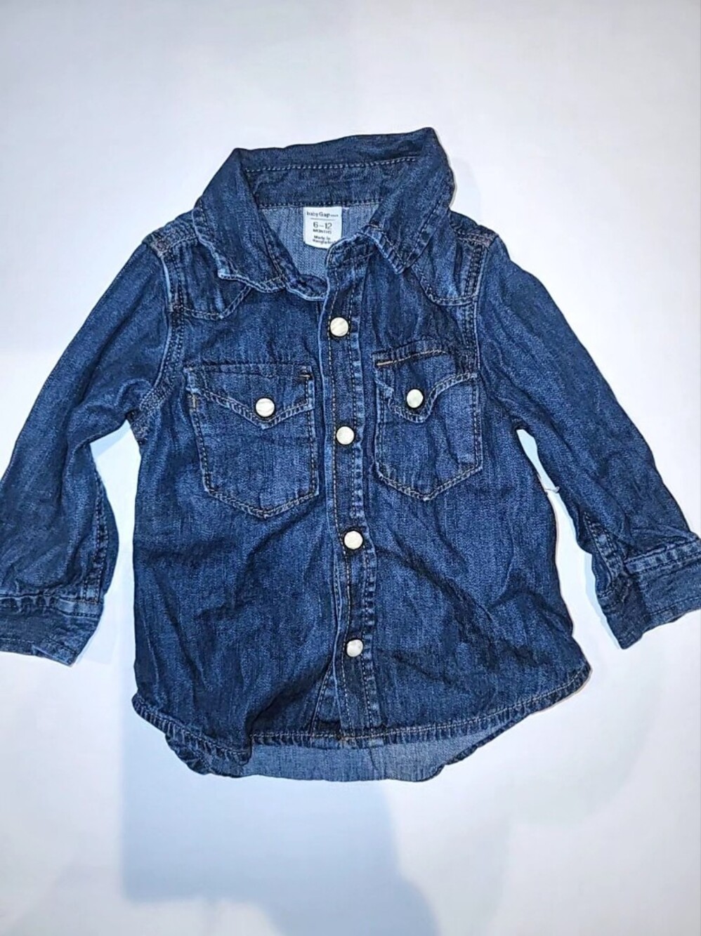 NWOT | 6–12 mos. | Baby Essentials | Dark Wash Denim Button-Front Shirt